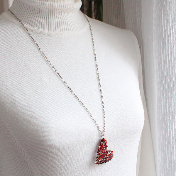 Hand Wire Wrapped Heart Necklace
