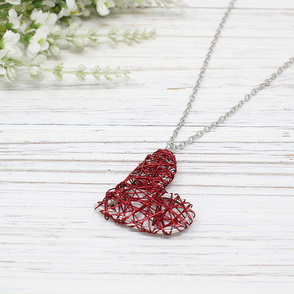 Hand Wire Wrapped Heart Necklace