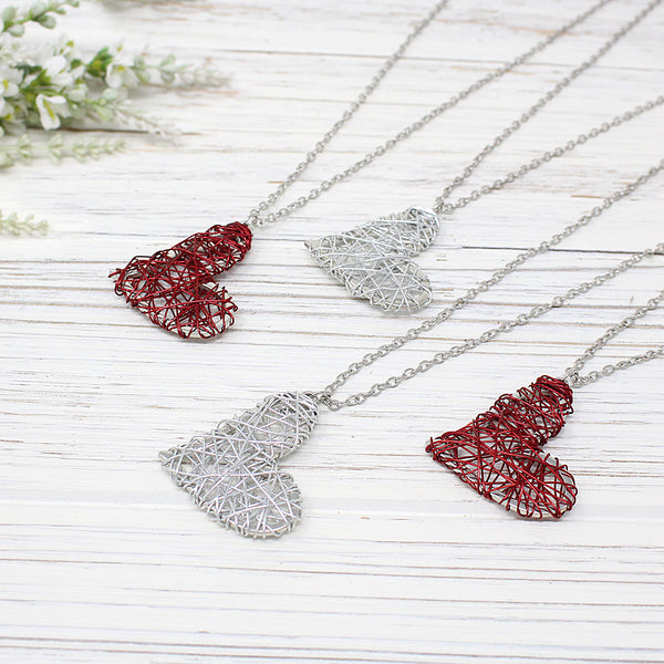 Hand Wire Wrapped Heart Necklace