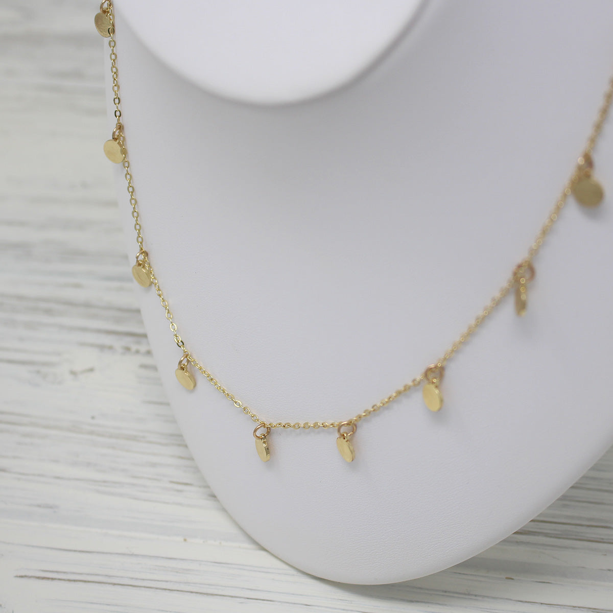 Mikri Gold Coin Necklace, Short
