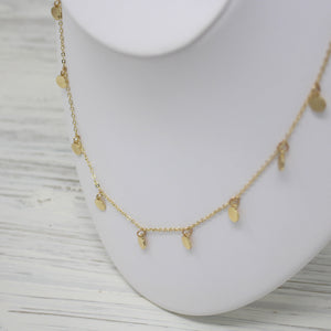 Mikri Gold Coin Necklace, Short