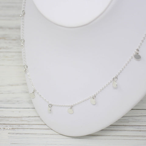 Mikri Silver Coin Necklace, Short