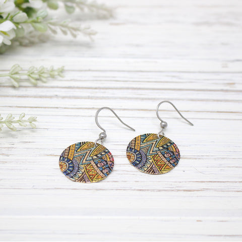 Shimmer Earring, Blue Boho