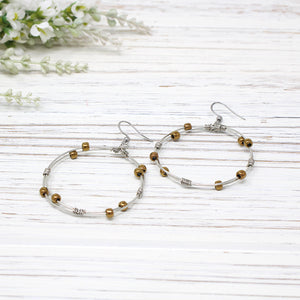 Double Hoop & Bead Earrings