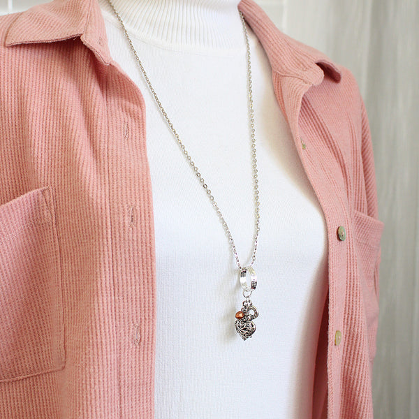 Filigree Mini Heart & Key Necklace