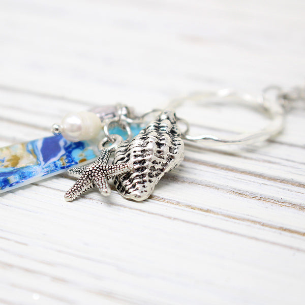 Long Ocean Inspired Cluster Necklace