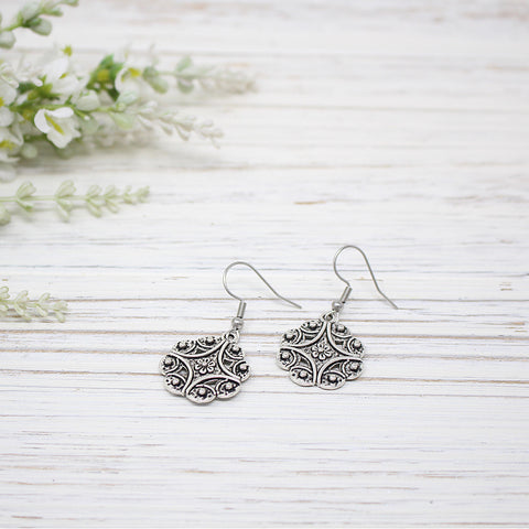 Ornate Antique Medal Earring