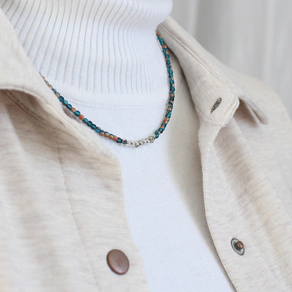 Peacock Mixed Bead Necklace