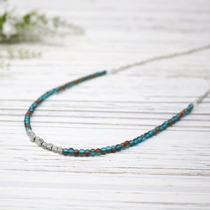 Peacock Mixed Bead Necklace