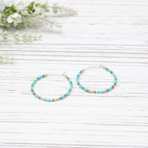 Dainty Colourful Beaded Hoops