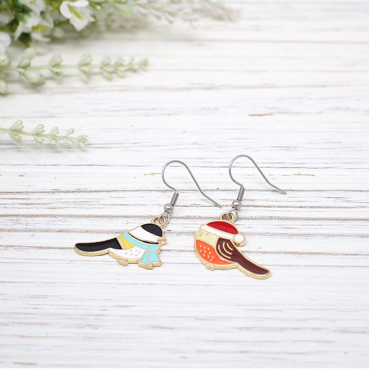 Winter Chickadee Earrings