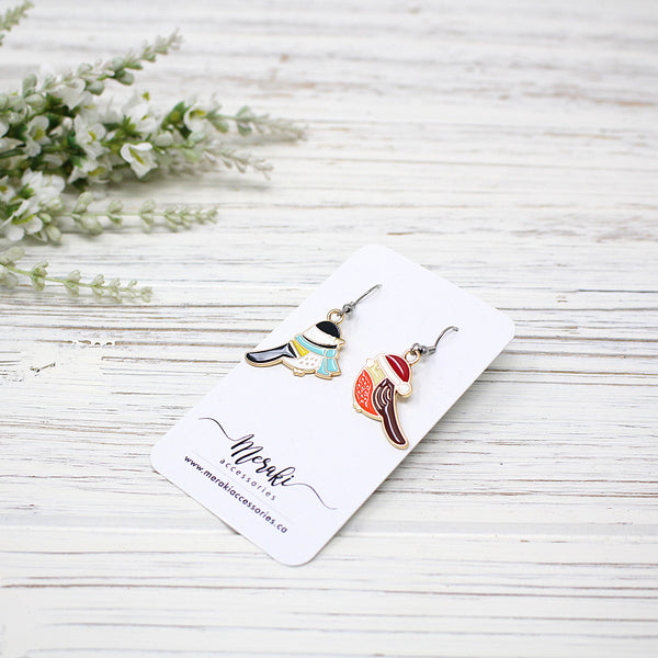 Winter Chickadee Earrings