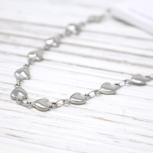 Mini Heart Bracelet, Stainless Steel