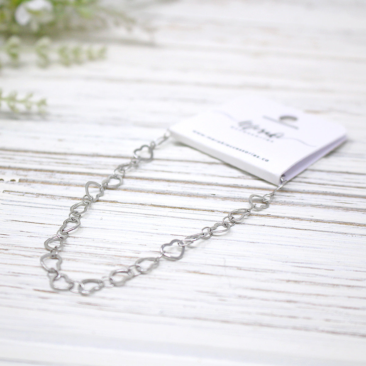 Open Heart Chain Bracelet, Stainless Steel