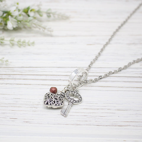 Filigree Mini Heart & Key Necklace