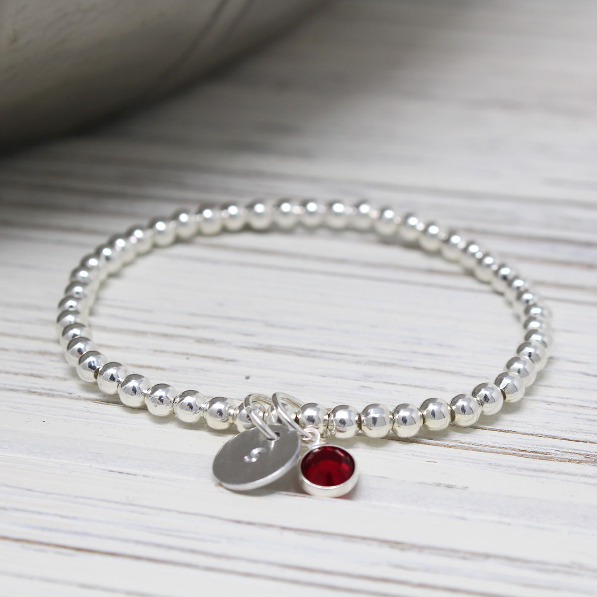 The Honour Initial Charm & Birthstone Bracelet