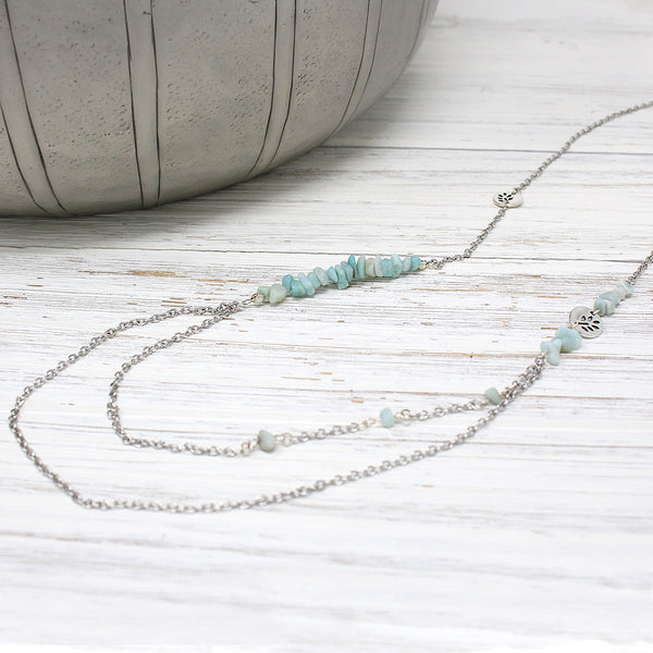 Amazonite and Mini Tree Charm Necklace