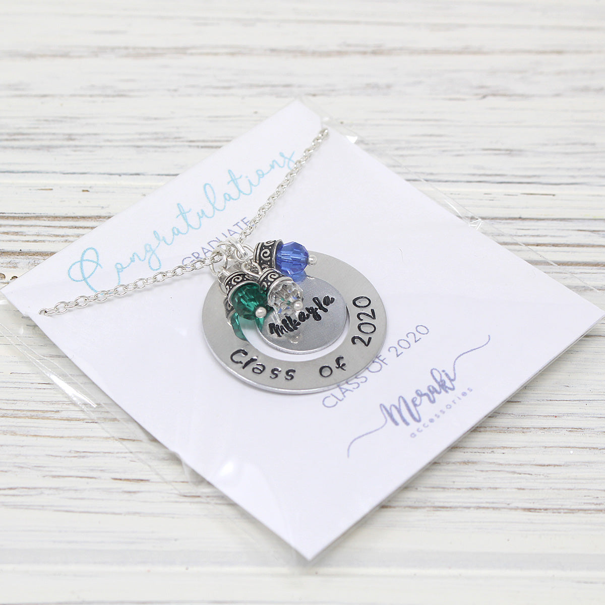 Congratulations Graduate Necklace with Crystals