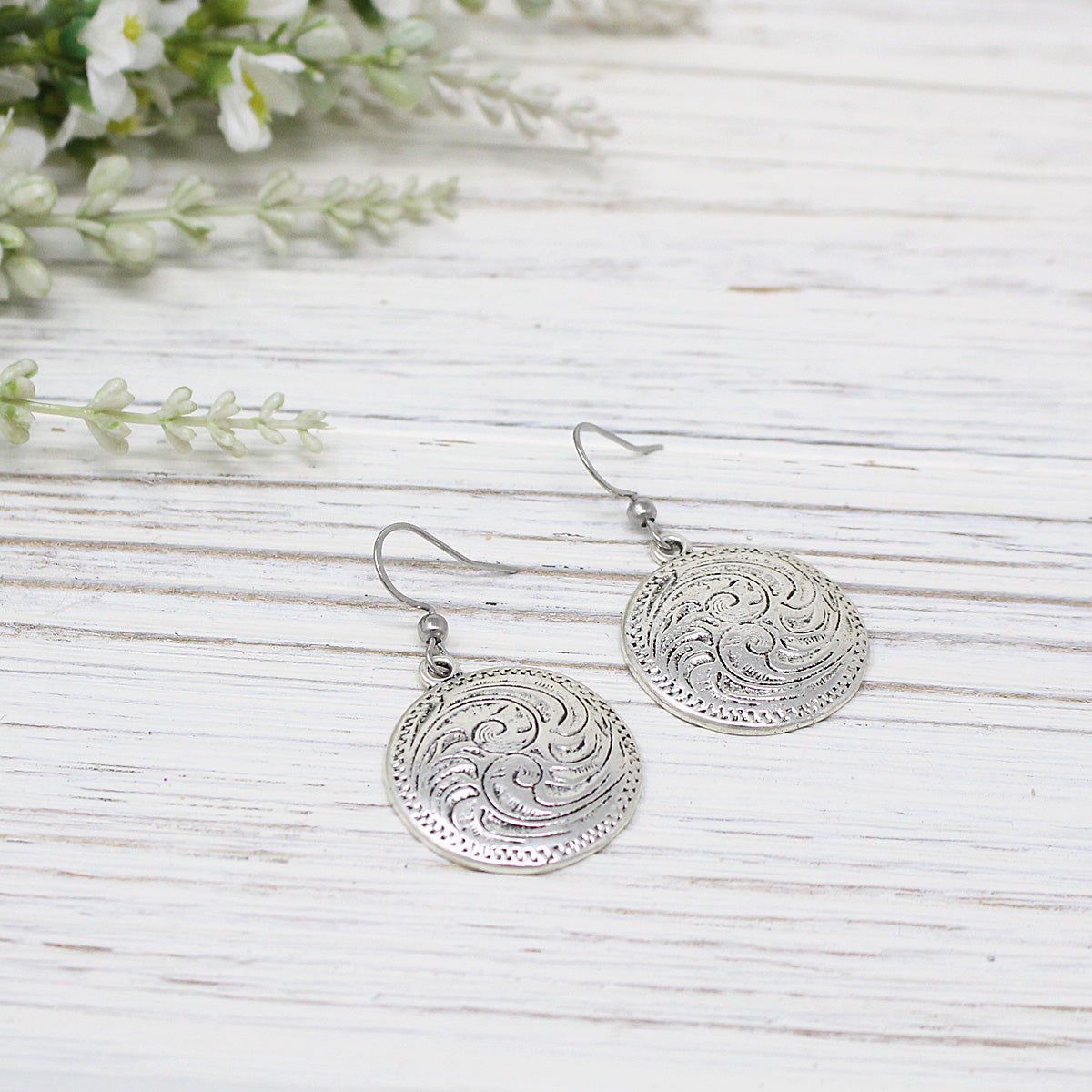 Etched Wave Earring