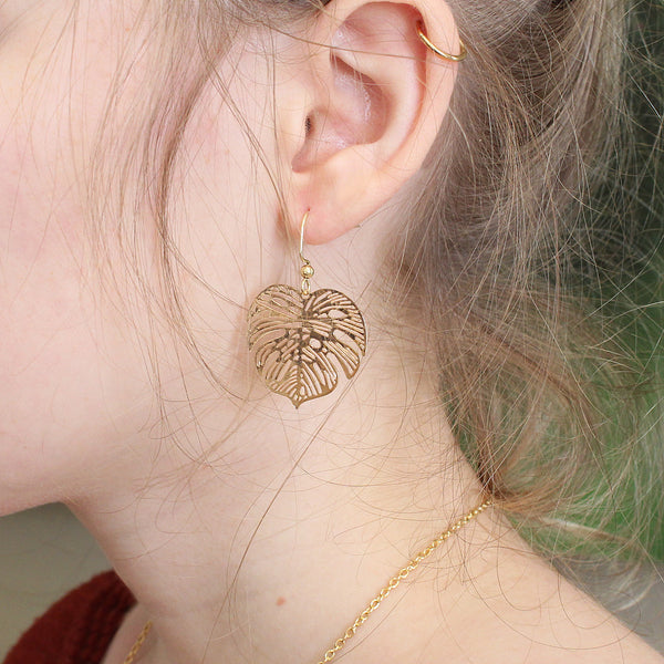 Monstera Tropical Leaf Earring