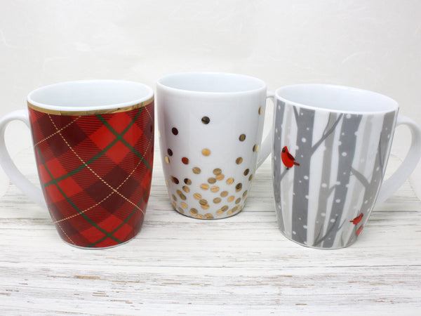 Holiday Plaid, Glam Dots, Winter Cardinals