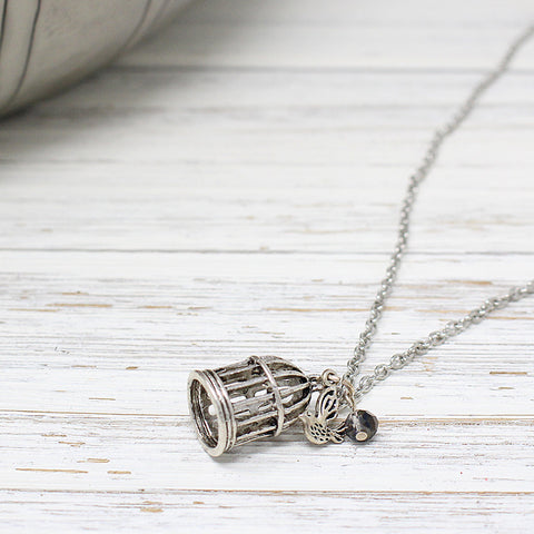 Mini 3D Bird Cage Necklace