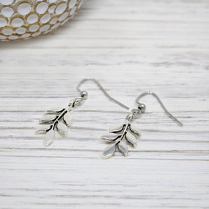 Olive Branch Leaf Earrings