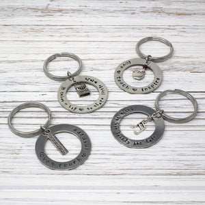 Hand Stamped Teacher Keychains