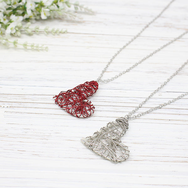 Hand Wire Wrapped Heart Necklace